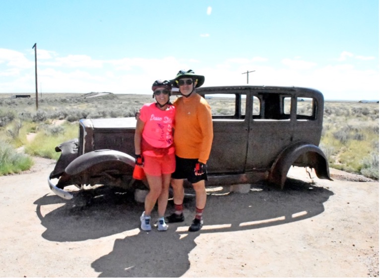 Elliptical riders Janna and Walt Baldwin traveled from San Clemente California. It was their very first Pedal the Petrified tour.