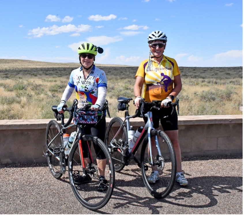 Cottonwood residents Denise DeKeuster and Ruth Wells are part of a biking group called the “Old Owls.” The group of 10 gathers for riding events around the southwest and have been cycling together for over 20 years. Denise is the youngster in the group at the age of 64. 