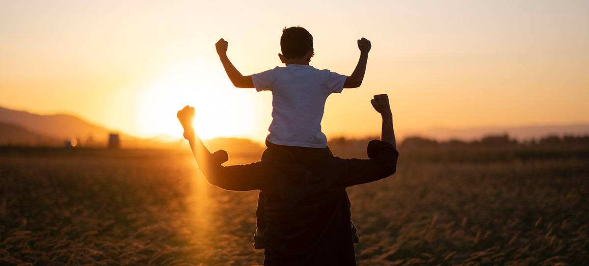 Strong Kid on Parent's Shoulders