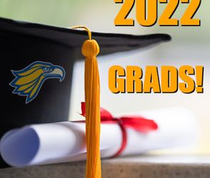2022 Grads! with photo of grad cap and diploma