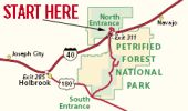 Map to Petrified Forest National Park