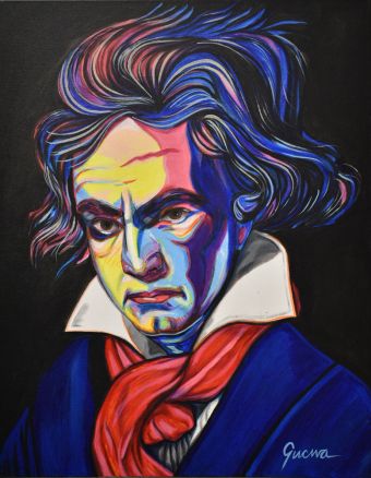 Beethoven, acrylic on canvas, 30” x 24,” $100