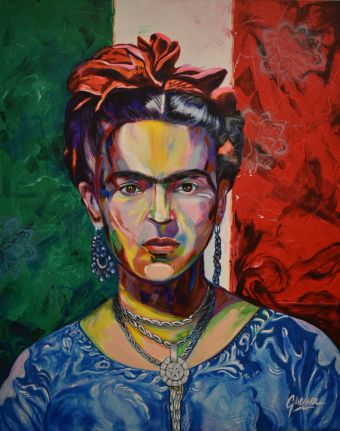 Frida, acrylic on canvas, 30” x 24,” $100