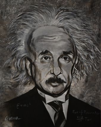 Einstein, acrylic on canvas, 30” x 24,” $100