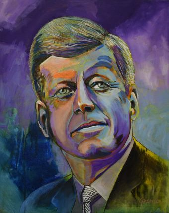 JFK, acrylic on canvas, 30” x 24,” $100