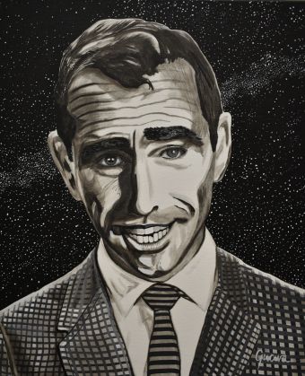 Rod Serling, acrylic on canvas, 24” x 20,” $100