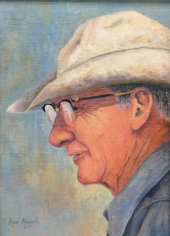 Ann Anspach "Uncle Bud", oil, 12” x 9”, $120