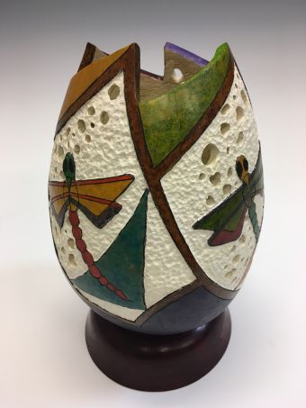 Constance Edler-Bradford, "Light of the Dragonfly", Gourd, 11” x 7” x 7”, NFS