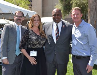 From left: Northland Pioneer College President Mark Vest, Christy Kay, State Representative Walter Blackman and Terril Kay