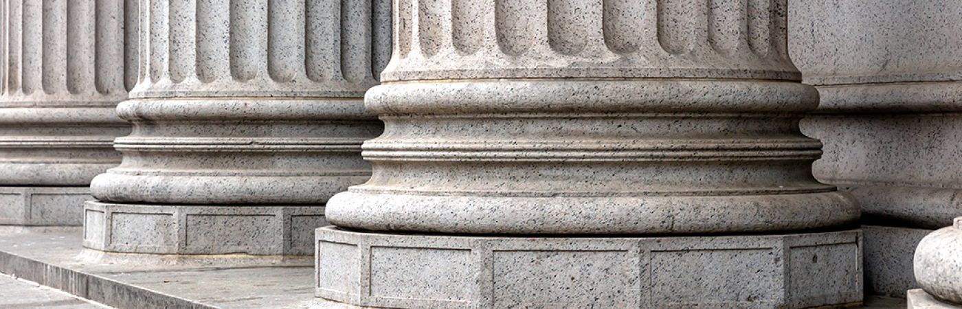 large cement building pillars