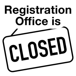 Registration office is closed for the day